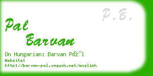 pal barvan business card